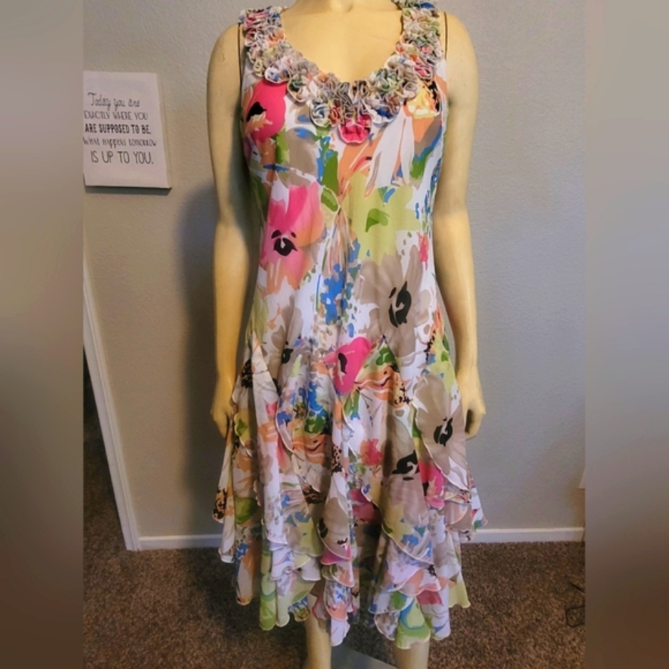 Amanda Lane Ruffle Dress Simmer 6 Floral
